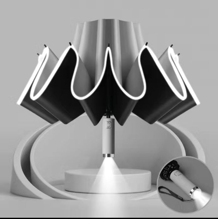 Автоматична парасоля, реверсивна, світло відбивна, з фонариком Xiaomi