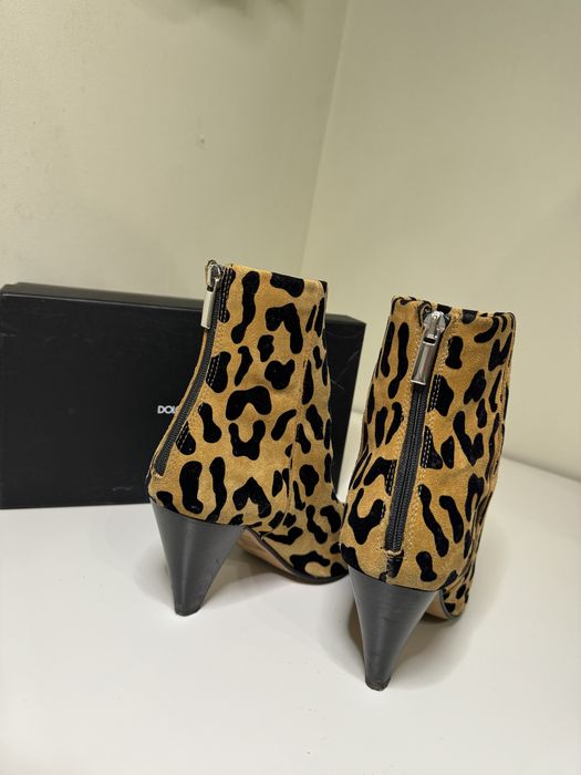 Замшевые леопардовые ботинки не дольче габбана