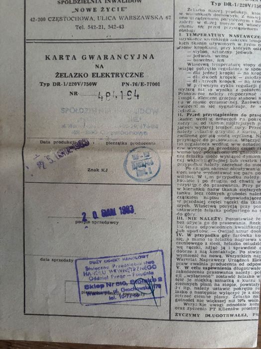 Sprzedam rzeczy użytkowe: prodiż, żelazka, krzesła