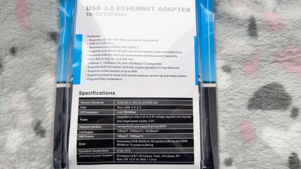 Новий гігабітний мережевий адаптер USB 3.0 - RJ45 100/1000Мбіт/с