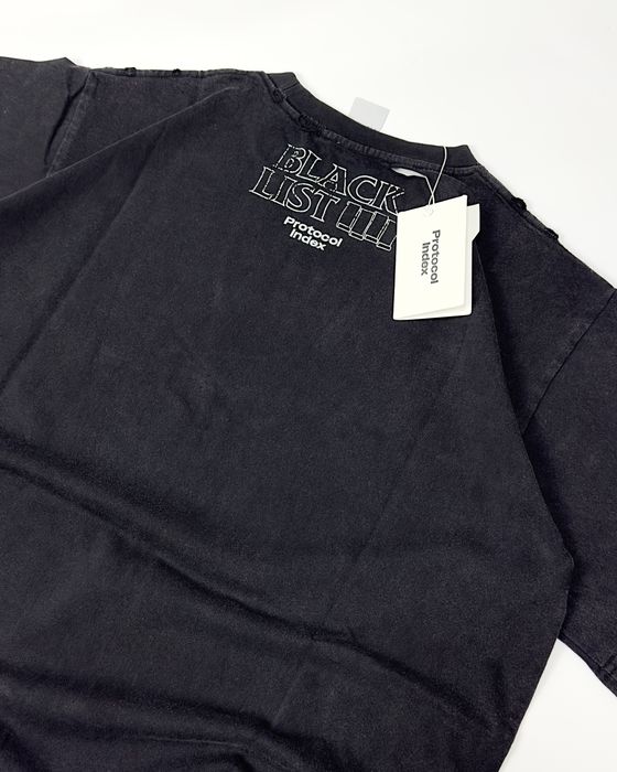 Футболка Protocol Index t-shirt project g/r oversized black blacklist washed чорна M L