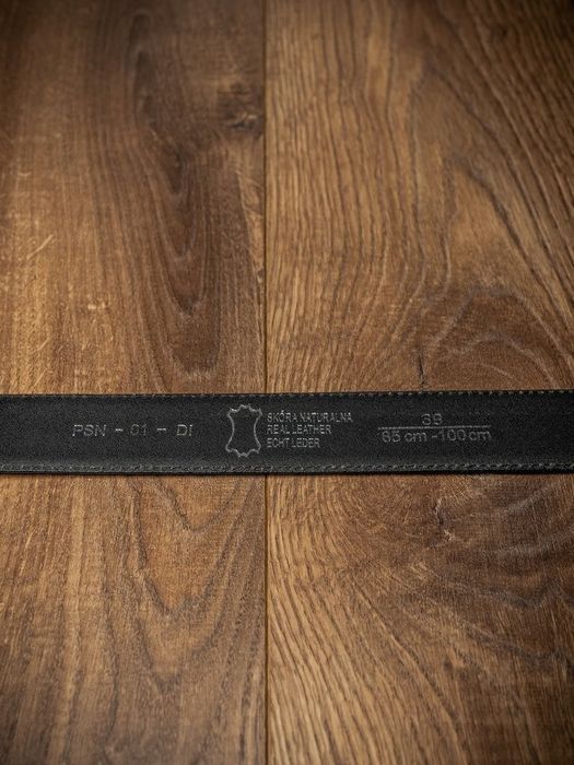 gładki, szeroki pasek męski ze skóry naturalnej