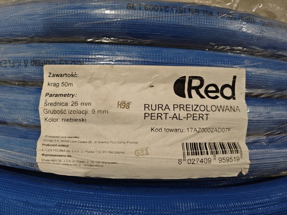 Rura 26mm preizolowana PERT-AL-PERT 3mm pex