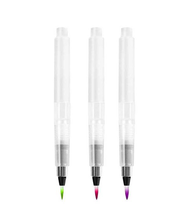 Caneta Pincel com tanque de Agua para aquarelas Escova 3 Pintura Arte