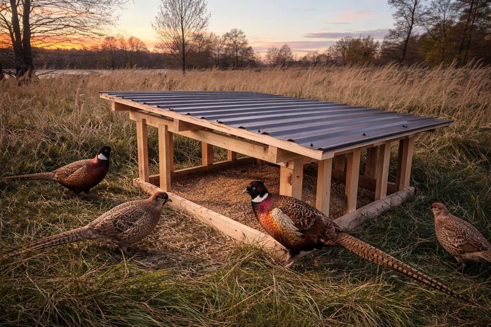 Podsyp dla bażantów myśliwski karmnik paśnik