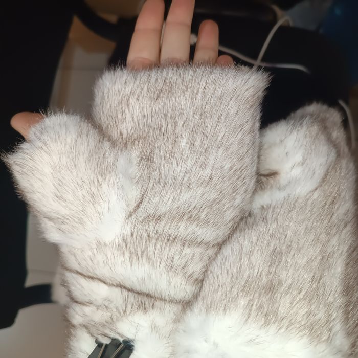 Мохнатые митенки