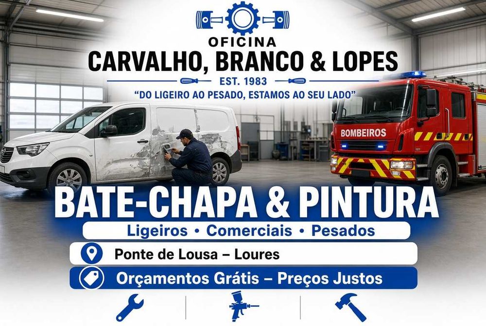 Bate-chapa e pintura automóvel – Oficina CBL, Ponte de Lousa (Loures)
