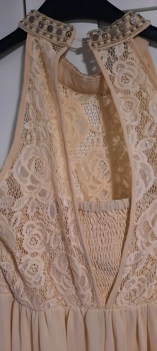 Vestido comprido cerimónia pérola