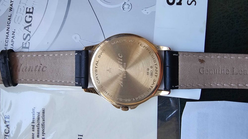 Zegarek atlantic seagold 14 k próba 585 8 gram 2 paski skórzane