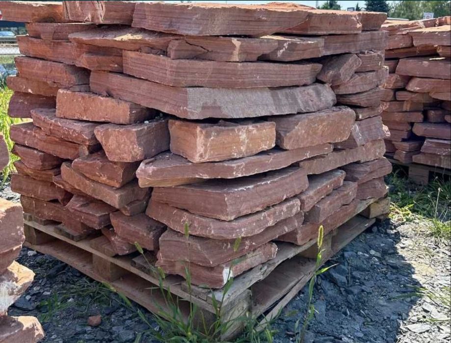 CZERWONY PIASKOWIEC Kamień do Ogrodu Skalniak Ścieżka Oczko Kaskada