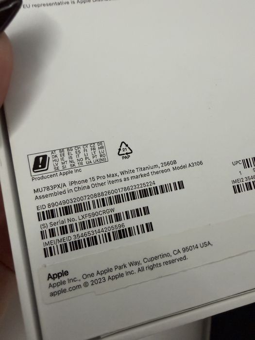 I phone 15 pro max 256 GB White Titanium idealny stan