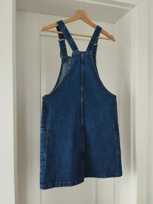 Ogrodniczki dżinsowa mini sukienka rozm S