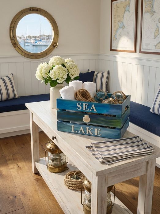 Skrzynka marine w stylu hampton cottage