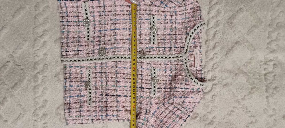 Твідовий рожевий костюм трійка на дівчинку 128