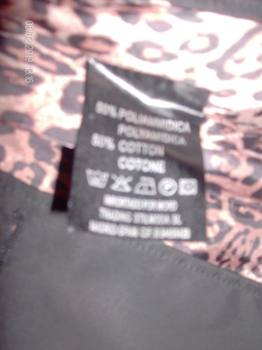 gabardine preta forrada a leopardo XL nova