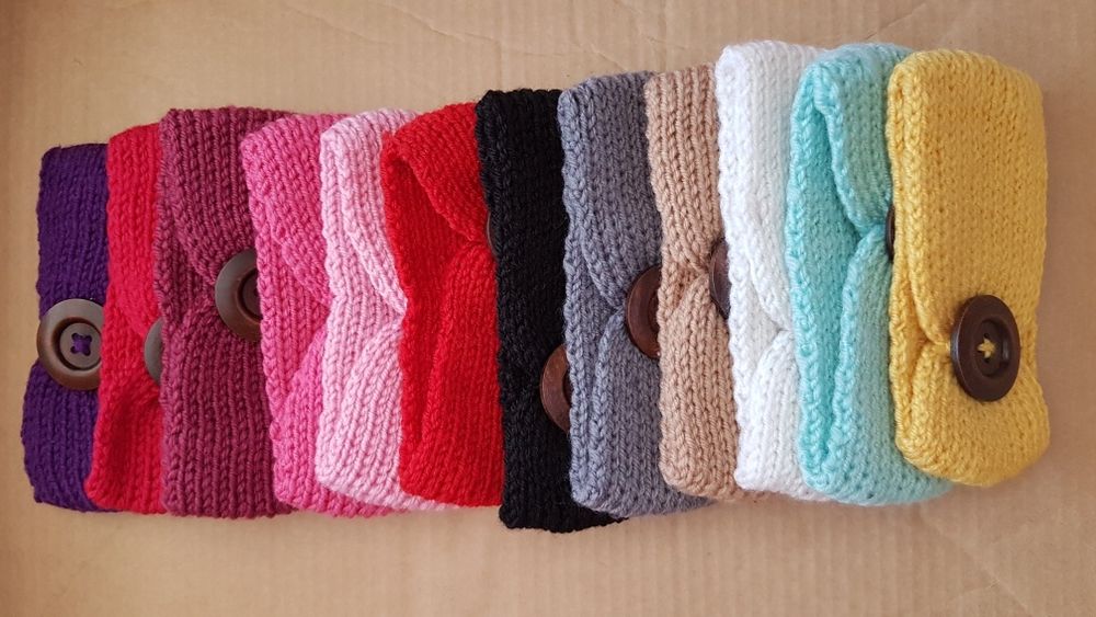 Fita Lã Menina/Tricô/Croché/Fita Cabelo Artesanal Bebé