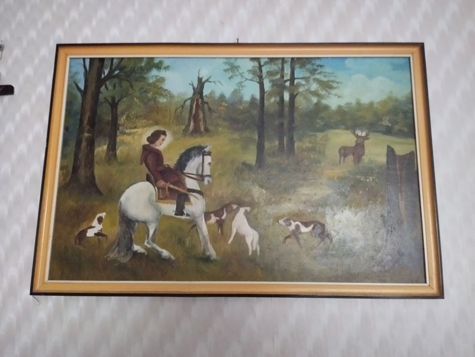 Obraz święty Hubert na polowaniu okazja