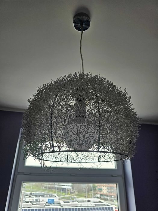 Lampa wisząca, żyrandol, kula druciana