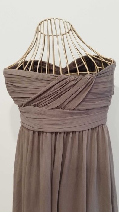 Vestido cai-cai midi Cinzento