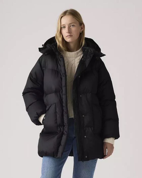 Зимова жіноча куртка Levis чорна Western Bubble Midi Jacket