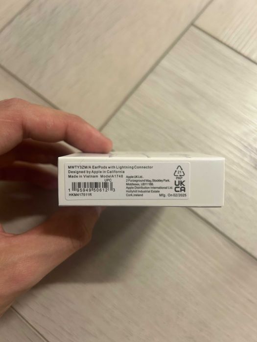 Apple Earpods Lightning навушники провідні з мікрофоном для айфона