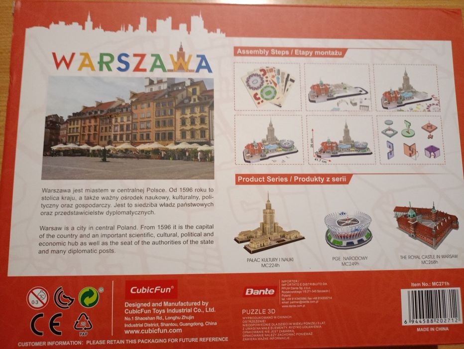 Makieta Warszawy puzzle 3D