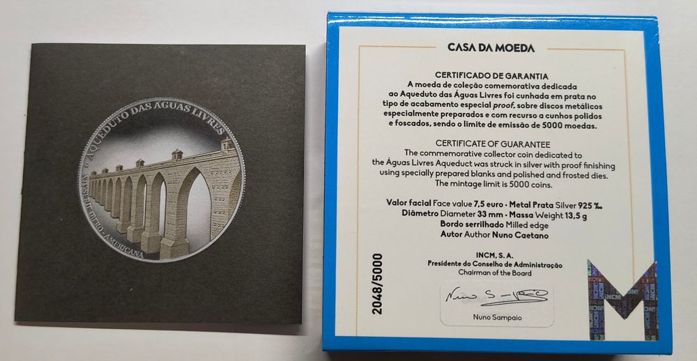 Aqueduto das Águas Livres XIV Ibero Americana Prata Proof