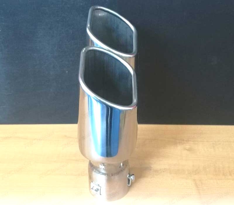PONTEIRA DE ESCAPE DUPLA RECTANGULAR EM INOX UNIVERSAL
