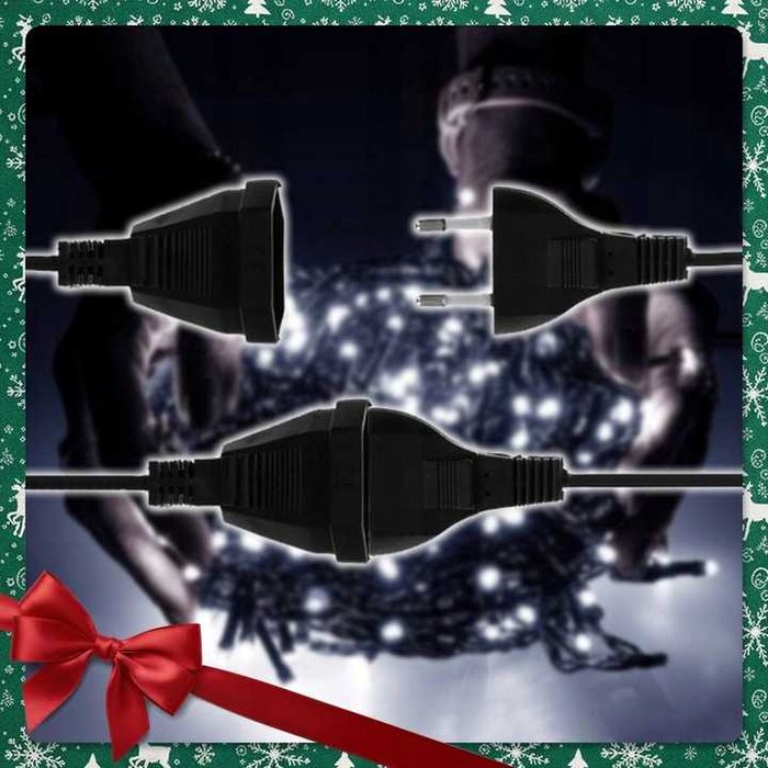 Lampki Choinkowe 500 Led | 35m Białe Zimne Świąteczne 8 Trybów