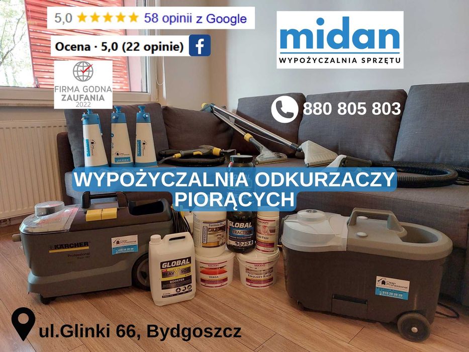 Wynajem KARCHER maszyna odkurzacz piorący pranie tapicerki