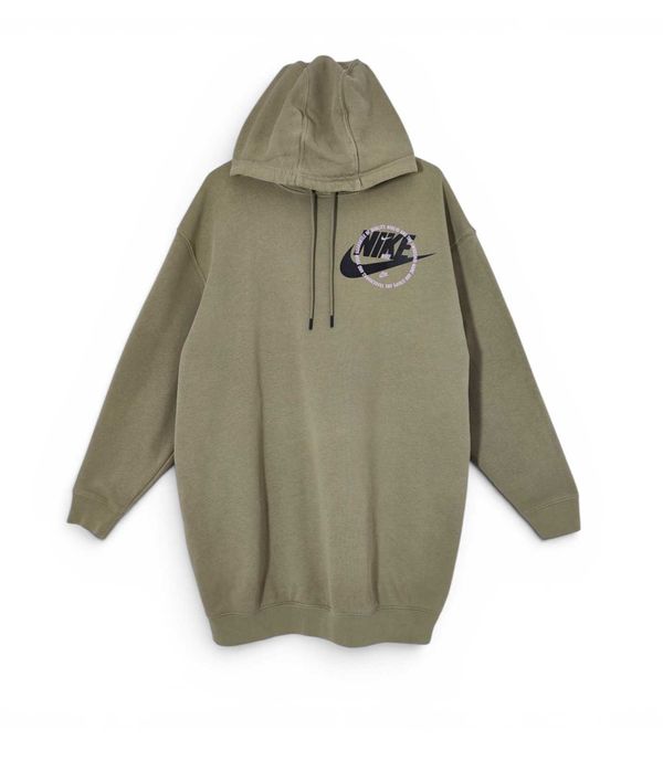 Bluza z Kapturem Luźna Oversize Zielony Oliwka Unisex Khaki Nike |R. S