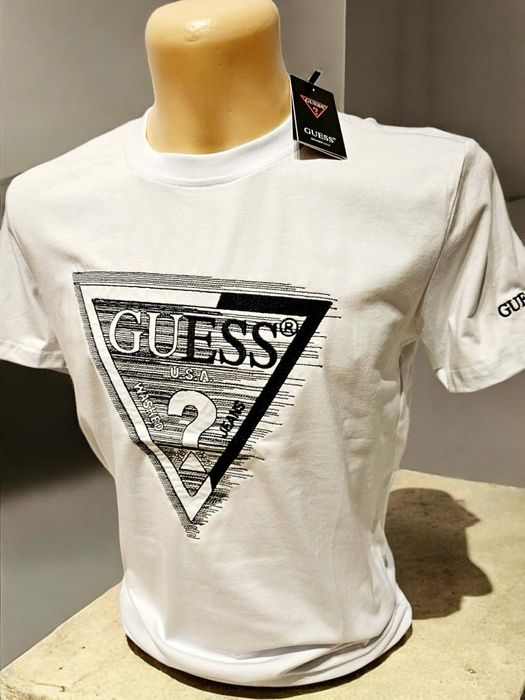 T-shirt męski marki Guess, biały L
