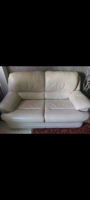 sofás em pele cor bege