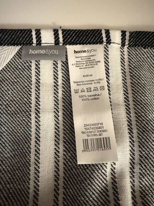 Zestaw 2 ściereczek kuchennych 40x60 cm bawełna czarno-białe home&you