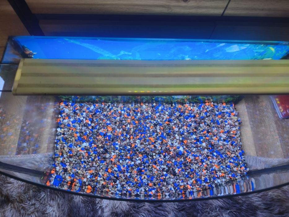 Akwarium 60 litrów plus kamyczki i lampa LED