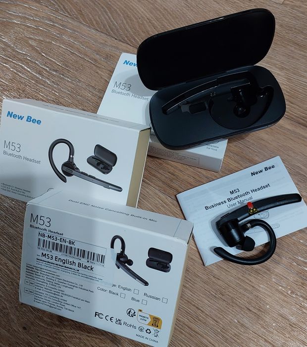 (НОВЫЙ) Русскоязычная версия Bluetooth гарнитура New Bee M53 / LC-B45