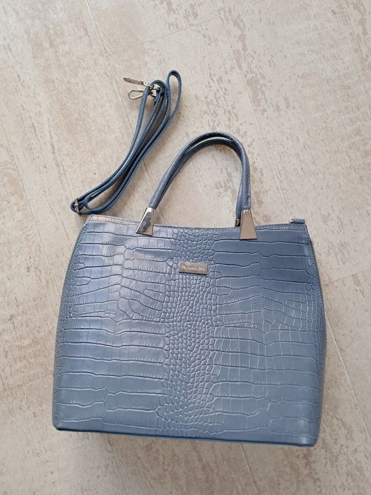 Niebieska torebka skóra naturalna Patrizia Piu