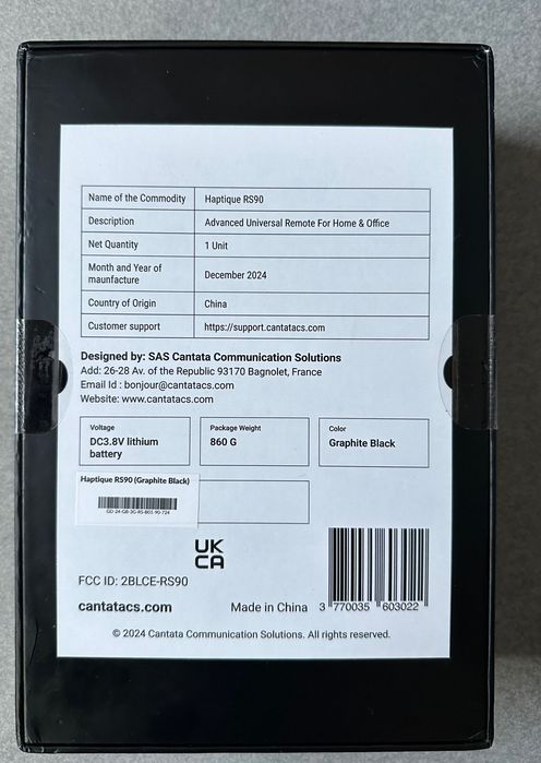 Haptique RS90 – Zaawansowany Pilot Uniwersalny (Smart Home)