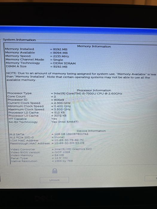 Laptop Dell Latitude 7290