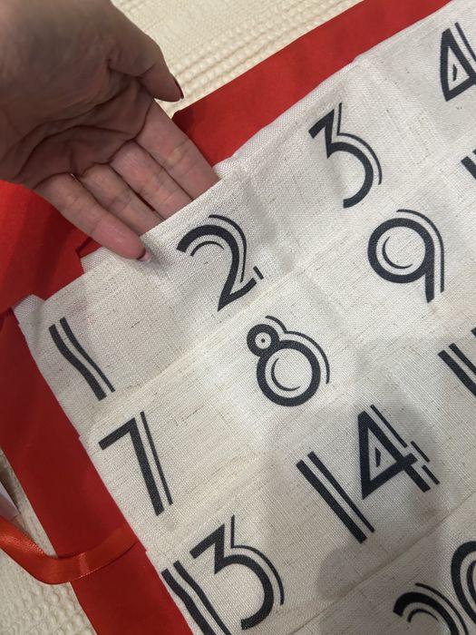 Świąteczna poszewka Poduszka kalendarz adwentowy