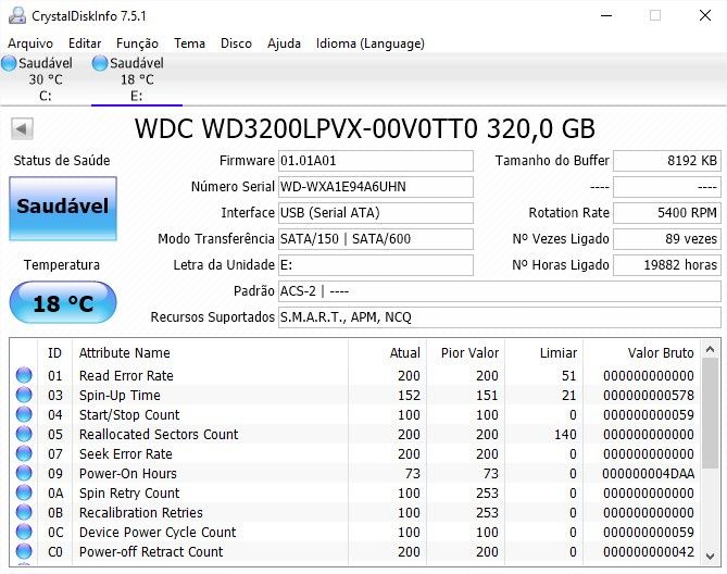 Disco Rígido WD Blue SATA 320Gb 2.5''