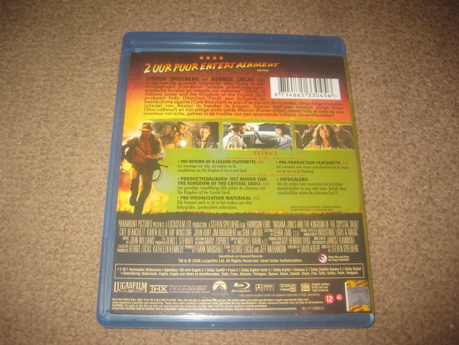 "Indiana Jones e o Reino da Caveira de Cristal" com Harrison Ford, numa Edição Especial com 2 Blu-Rays