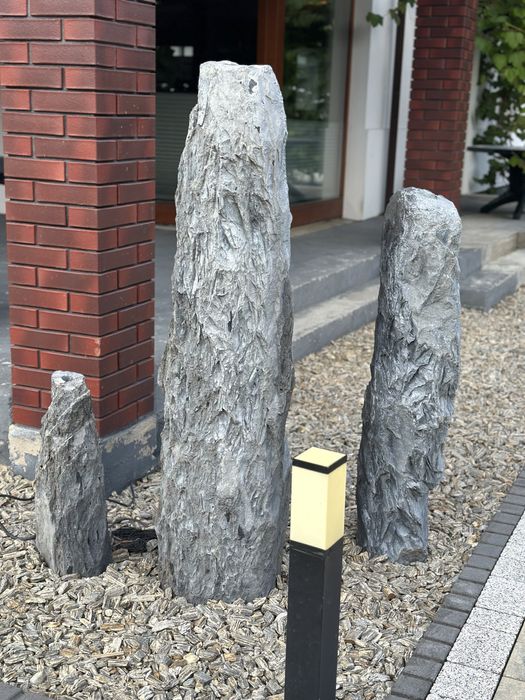 Fontanna ogrodowa z naturalnych kamieni - 3 sztuki, podświetlenie