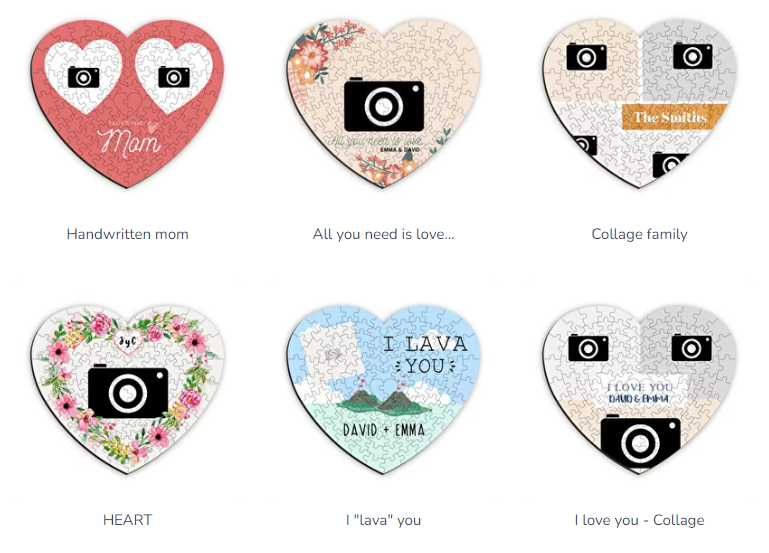 Puzzle em forma de coração personalizado