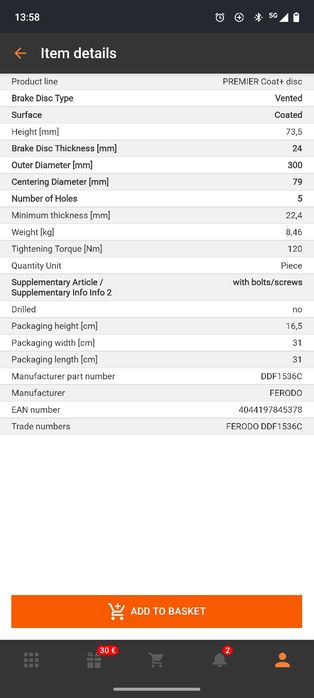 Travagem Ferodo BMW - 300mm (com 15 mil km's)