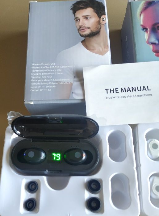 Fone Bluetooth 5.0, fone de ouvido TWS Hi-Fi desportivo suporte iOS/A