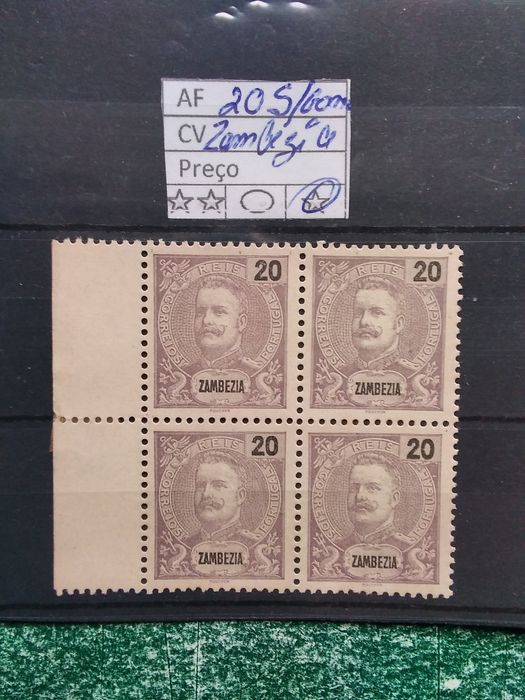 1898/1901 Zambézia Quadra Da Série De D° Carlos I MLH * Sem Goma