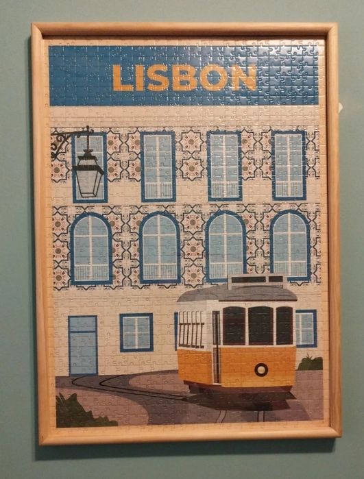 Puzzle 1000 peças NOVO 50x70 cm com moldura em madeira  incluída elétrico Lisboa