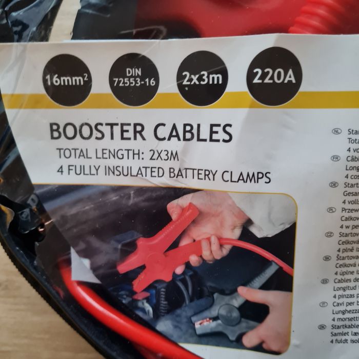 Dunlop kable przewody rozruchowe booster prostownik 2x3 m 220A