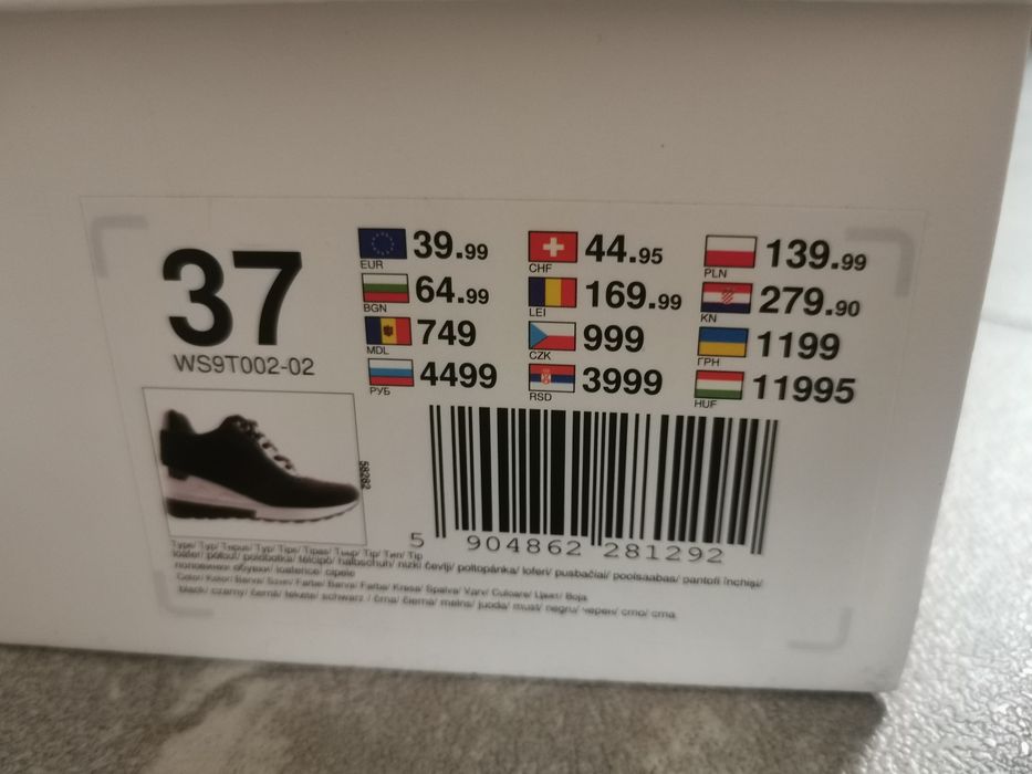 Jak Nowe sneakersy Jenny Fairy czarne 37 na korutnie grubsza podeszwa